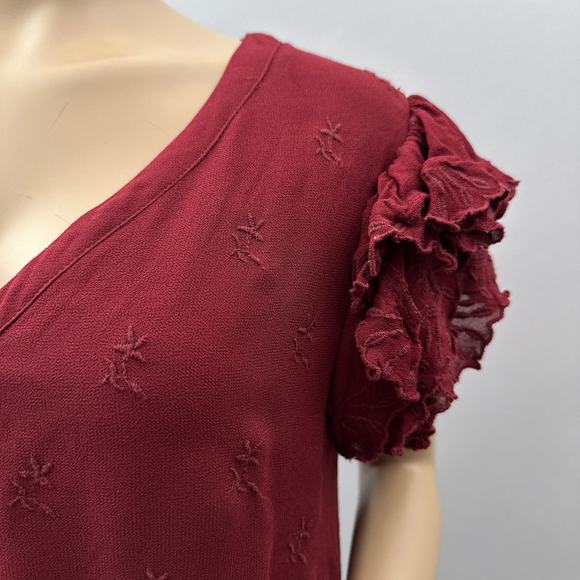 Rachel Parcell Lace Scarlet Embroidered Pleated Midi A-line Dress Red Size XL - Picture 8 of 15